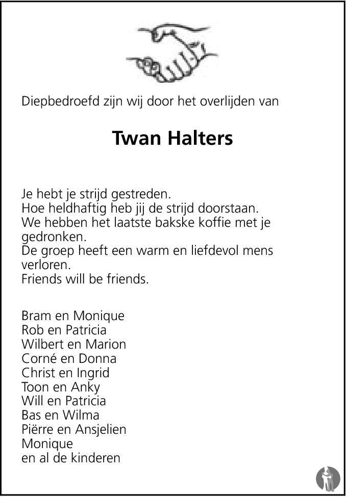 Australië Discipline vermoeidheid Twan Halters ✝ 21-11-2011 overlijdensbericht en condoleances - Mensenlinq.nl