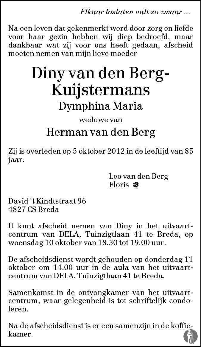 Dymphina Maria (Diny) van den Berg - Kuijstermans 05-10-2012 ...