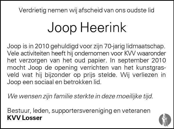 Joseph Hermanus Johannes Joop Heerink Overlijdensbericht My Xxx Hot Girl