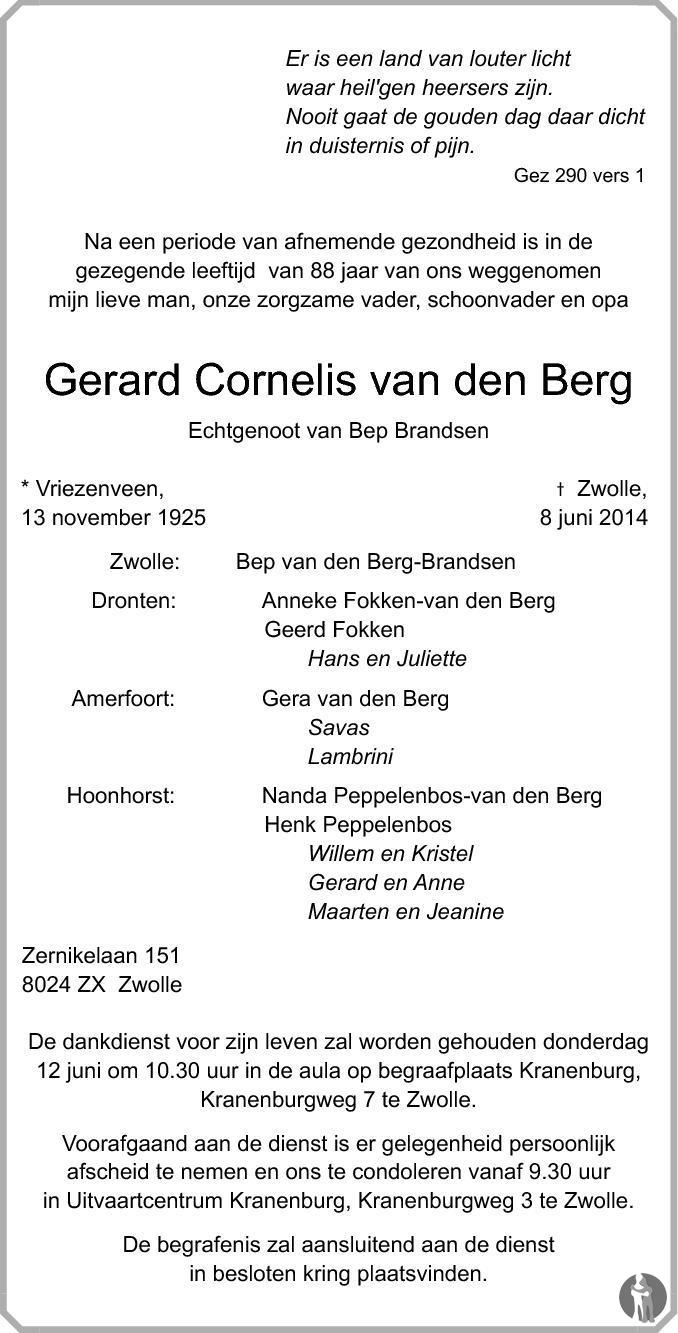 Gerard Cornelis van den Berg 08062014
