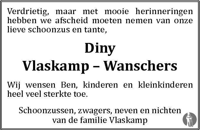 Diny Vlaskamp Wanschers 04 11 2014 Overlijdensbericht En Condoleances diny-vlaskamp-wanschers-04-11-2014-overlijdensbericht-en-condoleances