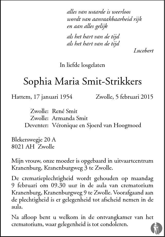 sophia-maria-smit-strikkers-05-02-2015-overlijdensbericht-en