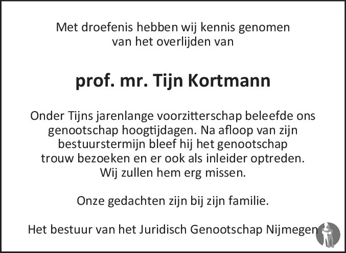prof. mr. C.A.J.M. (Tijn) Kortmann 26012016 overlijdensbericht en