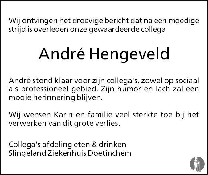 André Hengeveld 05012018 overlijdensbericht en condoleances