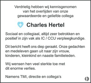 advertentie van Charles Hertel