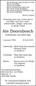 overlijdensbericht van Ate  Doornbosch