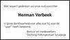 overlijdensbericht van Herman  Verbeek