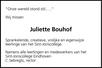 overlijdensbericht van Juliette  Bouhof 