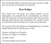 overlijdensbericht van Cornelis Johannis (Kees) Krijger