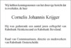 overlijdensbericht van Cornelis Johannis (Kees) Krijger