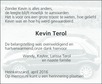overlijdensbericht van Kevin Terol