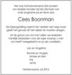 overlijdensbericht van Cees Boonman
